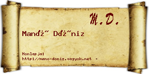 Manó Döniz névjegykártya